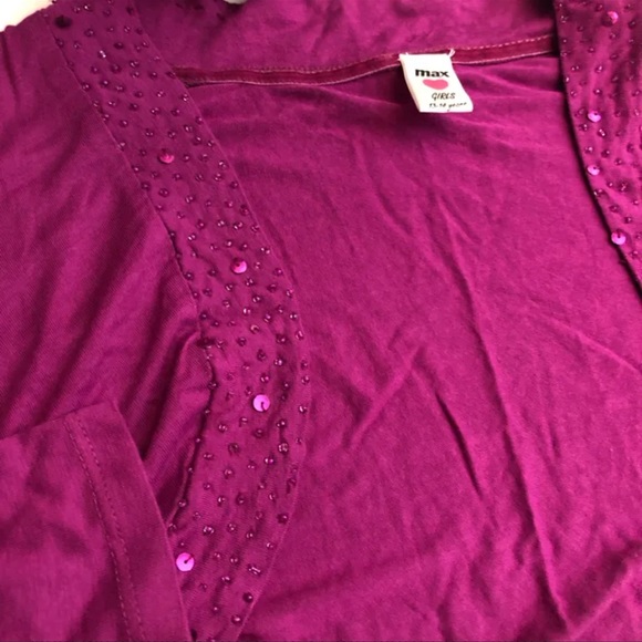 NWT| Dark Magenta Girl Crop Cardigan / Bolero Jacket - Picture 2 of 5